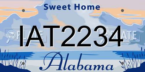 IAT2234 Alabama License Plate