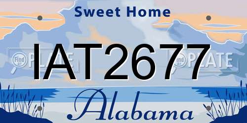 IAT2677 Alabama License Plate