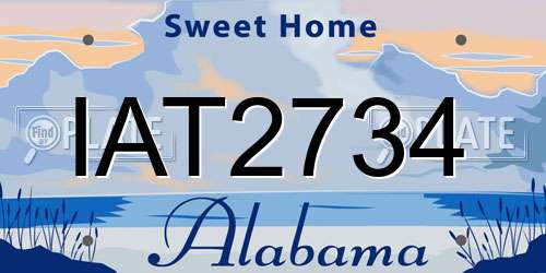 IAT2734 Alabama License Plate
