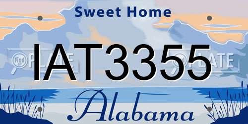 IAT3355 Alabama License Plate