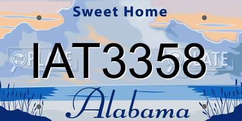 IAT3358 Alabama License Plate