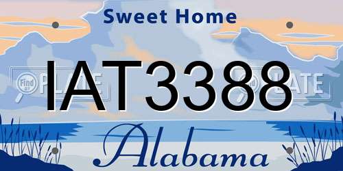IAT3388 Alabama License Plate