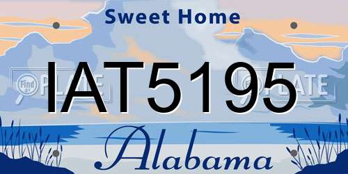 IAT5195 Alabama License Plate