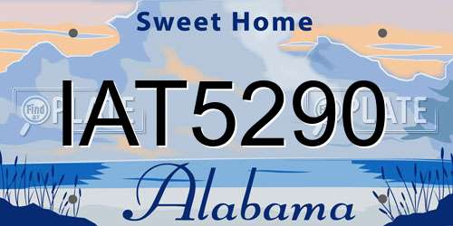 IAT5290 Alabama License Plate