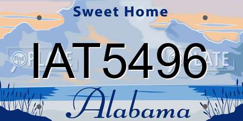 IAT5496 Alabama License Plate