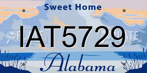 IAT5729 Alabama License Plate