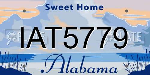 IAT5779 Alabama License Plate