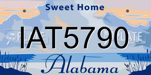 IAT5790 Alabama License Plate