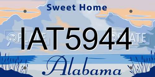 IAT5944 Alabama License Plate