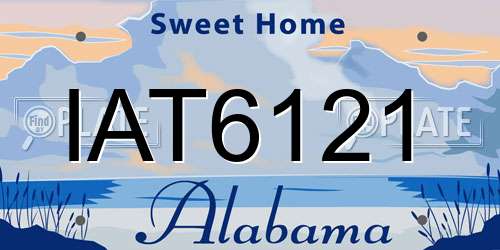 IAT6121 Alabama License Plate