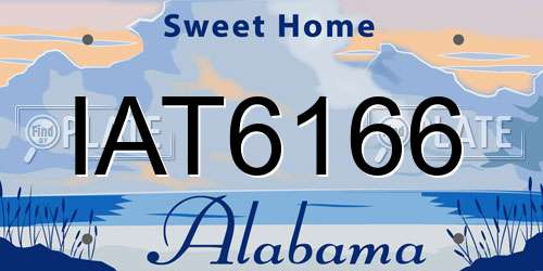IAT6166 Alabama License Plate