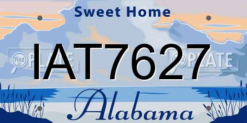 IAT7627 Alabama License Plate