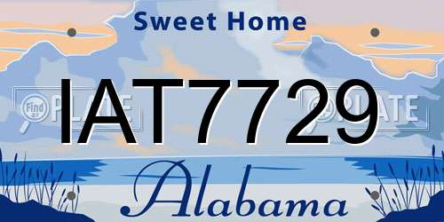 IAT7729 Alabama License Plate