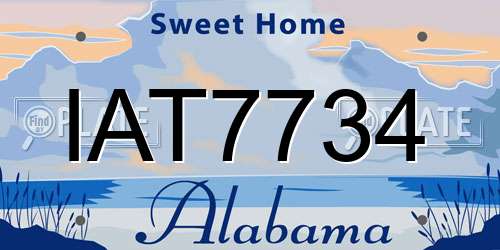 IAT7734 Alabama License Plate