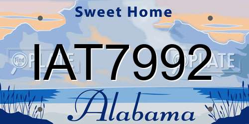 IAT7992 Alabama License Plate
