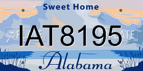 IAT8195 Alabama License Plate