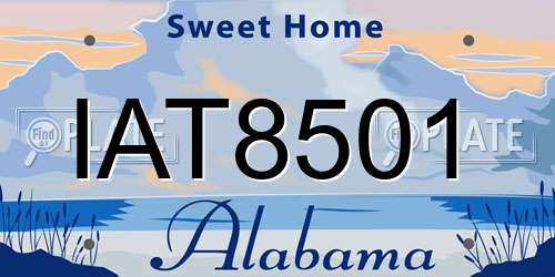 IAT8501 Alabama License Plate
