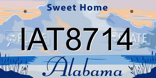 IAT8714 Alabama License Plate