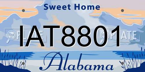 IAT8801 Alabama License Plate