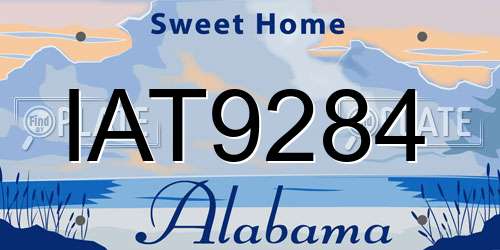 IAT9284 Alabama License Plate