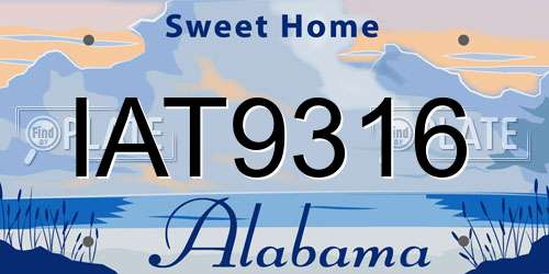 IAT9316 Alabama License Plate