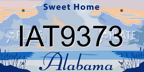 IAT9373 Alabama License Plate