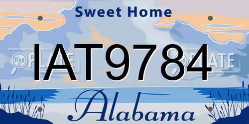 IAT9784 Alabama License Plate