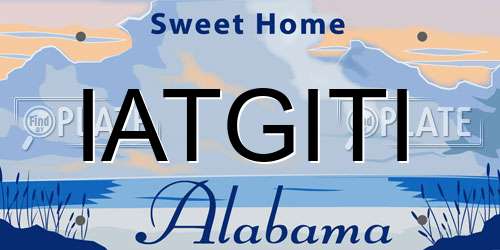 IATGITI Alabama License Plate
