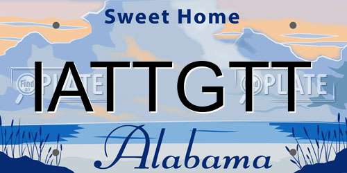 IATTGTT Alabama License Plate