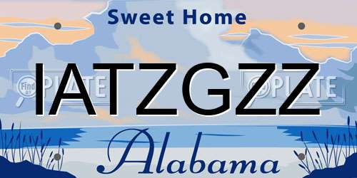 IATZGZZ Alabama License Plate