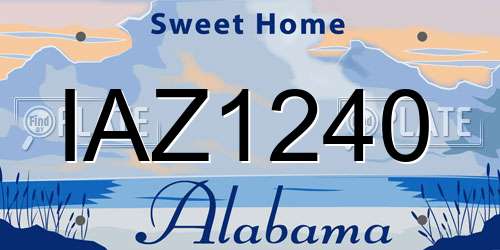IAZ1240 Alabama License Plate