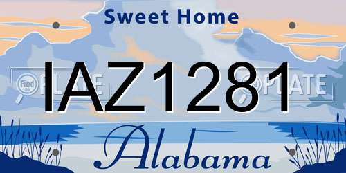 IAZ1281 Alabama License Plate