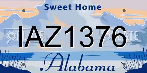 IAZ1376 Alabama License Plate