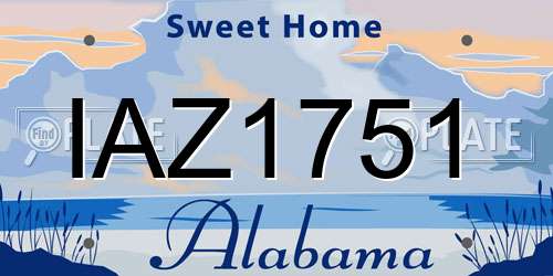 IAZ1751 Alabama License Plate