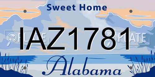 IAZ1781 Alabama License Plate