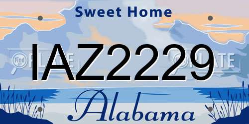 IAZ2229 Alabama License Plate