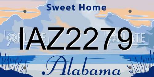 IAZ2279 Alabama License Plate