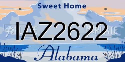IAZ2622 Alabama License Plate