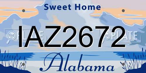 IAZ2672 Alabama License Plate
