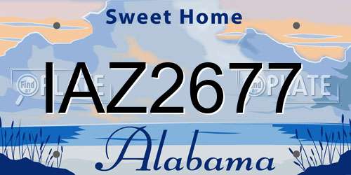 IAZ2677 Alabama License Plate