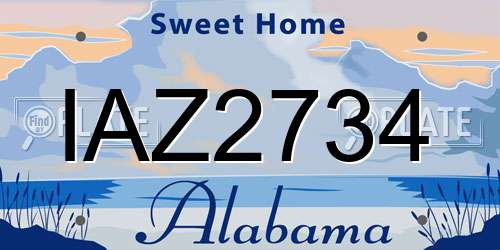 IAZ2734 Alabama License Plate