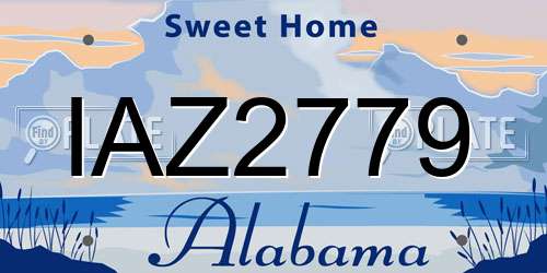 IAZ2779 Alabama License Plate