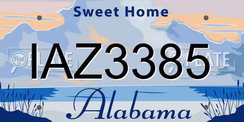 IAZ3385 Alabama License Plate