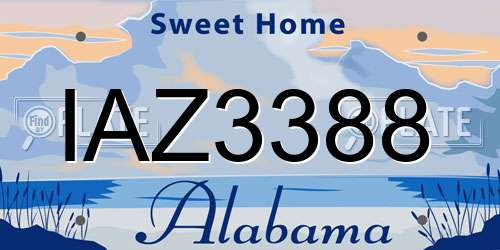 IAZ3388 Alabama License Plate