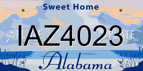 IAZ4023 Alabama License Plate
