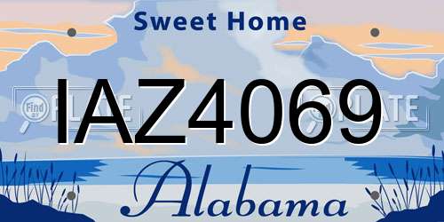 IAZ4069 Alabama License Plate