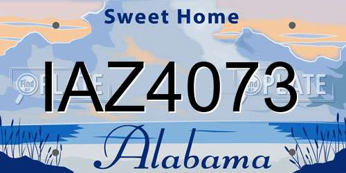 IAZ4073 Alabama License Plate
