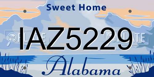 IAZ5229 Alabama License Plate