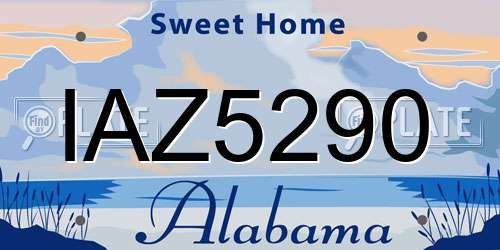 IAZ5290 Alabama License Plate