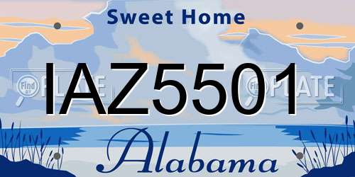 IAZ5501 Alabama License Plate